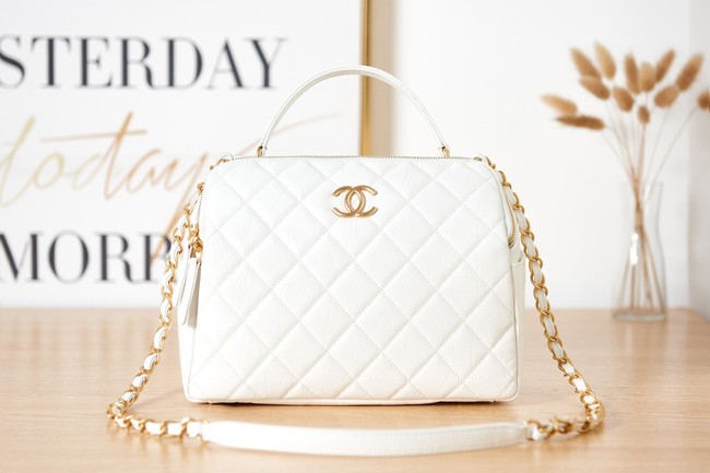 Chanel BOWLING BAG AS3740 white