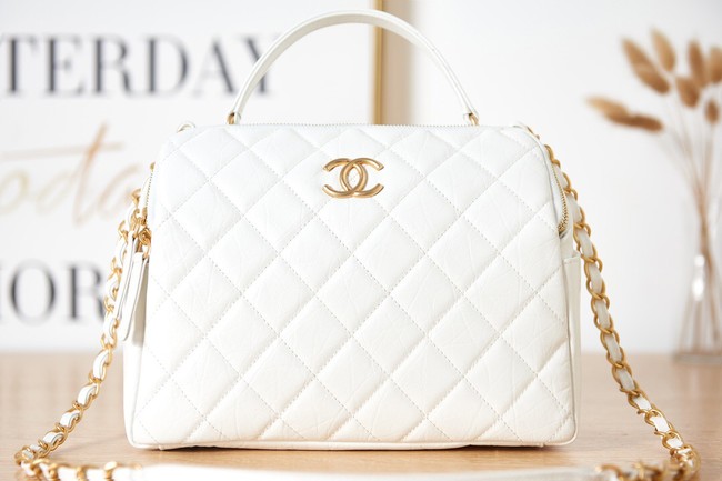 Chanel BOWLING BAG AS3740 white