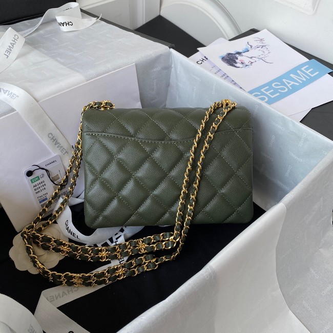 Chanel FLAP BAG AS3580 green