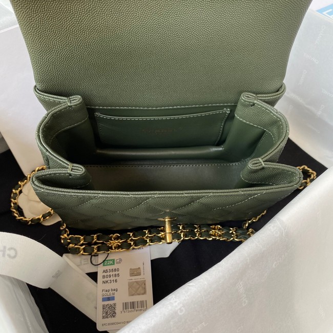 Chanel FLAP BAG AS3580 green