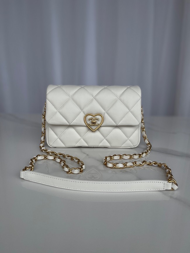 Chanel MINI FLAP BAG AS3986 white