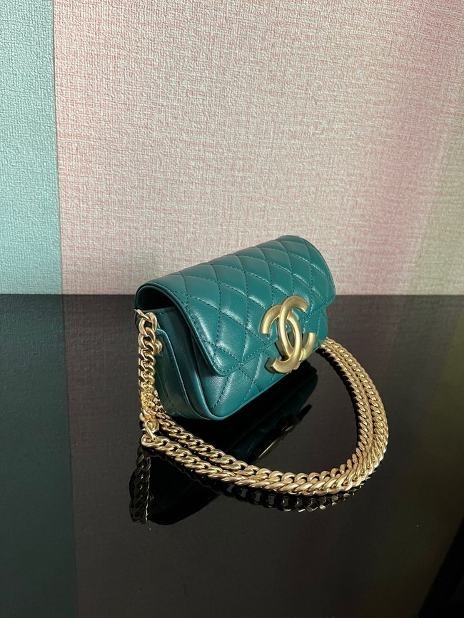 Chanel MINI FLAP BAG Lambskin & Gold-Tone Metal AS3207 green