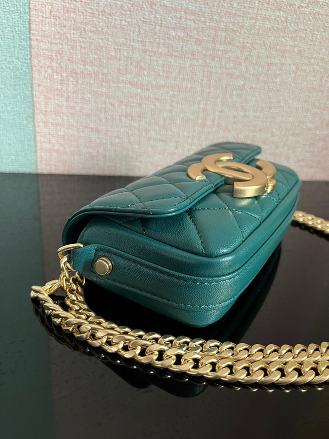 Chanel MINI FLAP BAG Lambskin & Gold-Tone Metal AS3207 green