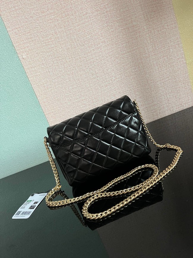 Chanel SMALL FLAP BAG Lambskin & Gold-Tone Metal AS3855 black