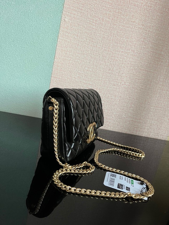 Chanel SMALL FLAP BAG Lambskin & Gold-Tone Metal AS3855 black