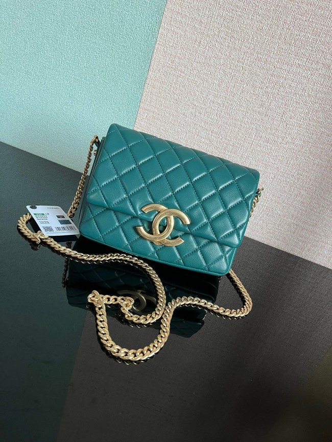 Chanel SMALL FLAP BAG Lambskin & Gold-Tone Metal AS3855 blue