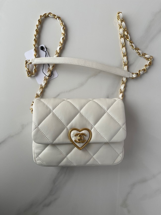Chanel MINI FLAP BAG AS3979 white
