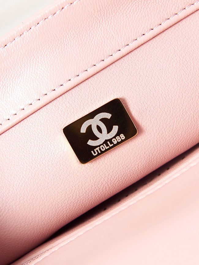 Chanel MINI FLAP BAG WITH TOP HANDLE AS4023 light pink