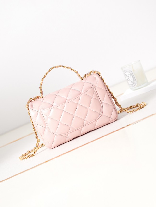 Chanel MINI FLAP BAG WITH TOP HANDLE AS4023 light pink