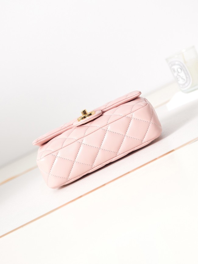 Chanel MINI FLAP BAG WITH TOP HANDLE AS4023 light pink