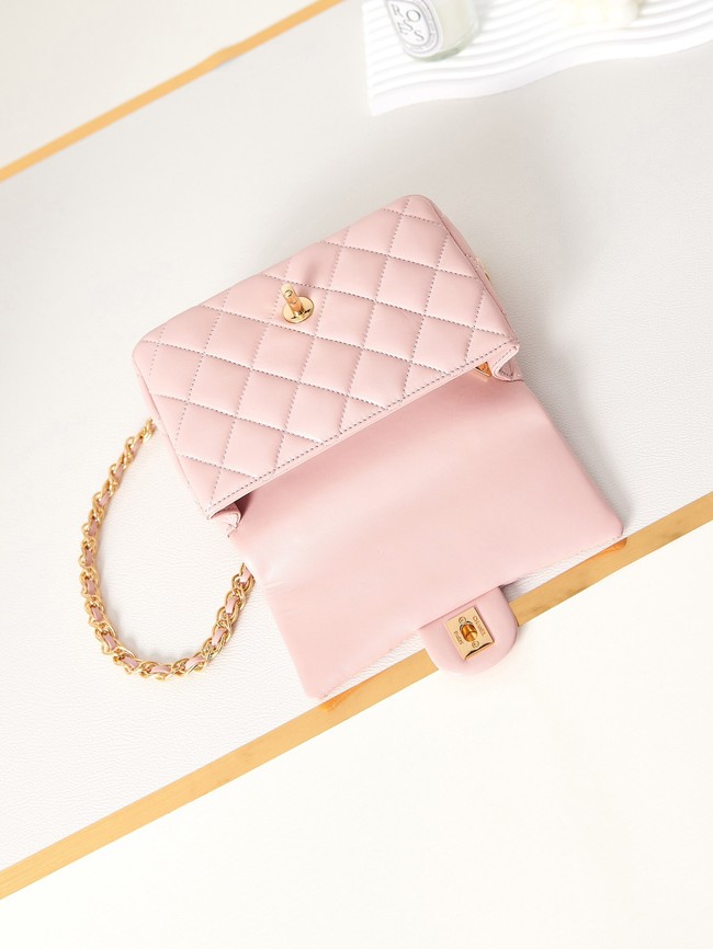 Chanel MINI FLAP BAG WITH TOP HANDLE AS4023 light pink