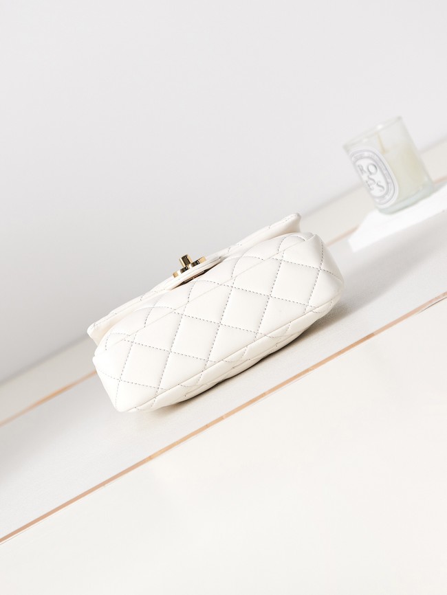 Chanel MINI FLAP BAG WITH TOP HANDLE AS4023 white