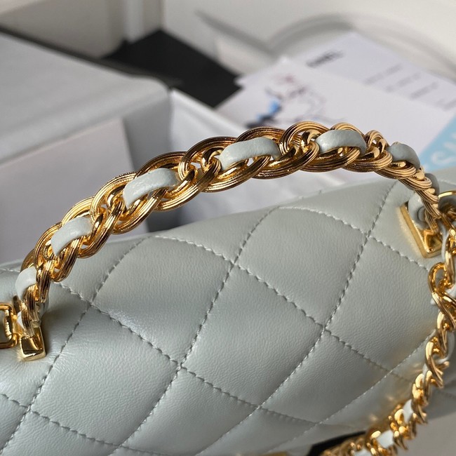 Chanel SMALL FLAP BAG WITH TOP HANDLE AS4023 Ice blue