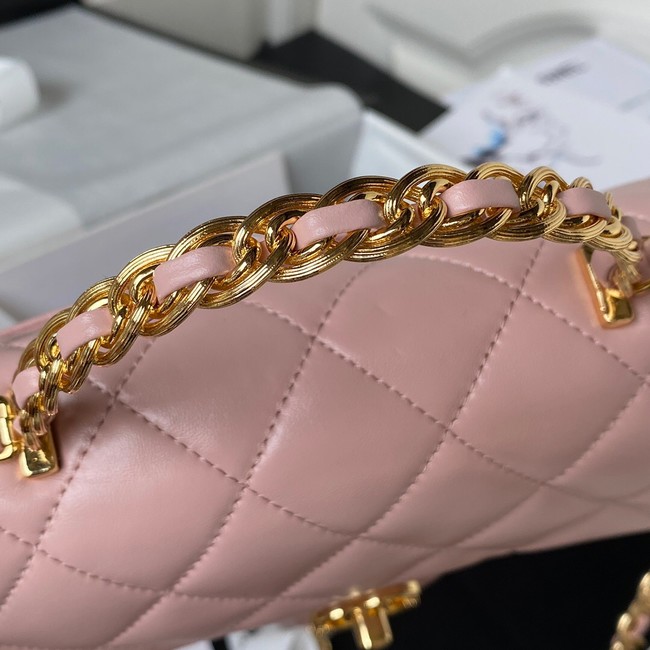 Chanel SMALL FLAP BAG WITH TOP HANDLE AS4023 pink