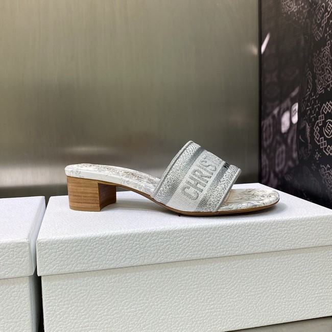 Dior DWAY HEELED SLIDE Embroidered Cotton 93278-2