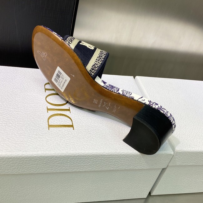 Dior DWAY HEELED SLIDE Embroidered Cotton 93278-6