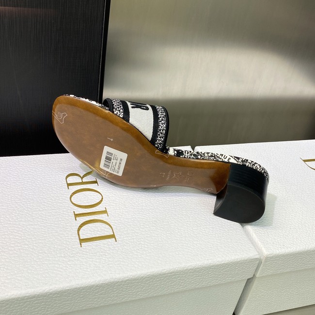 Dior DWAY HEELED SLIDE Embroidered Cotton 93278-9