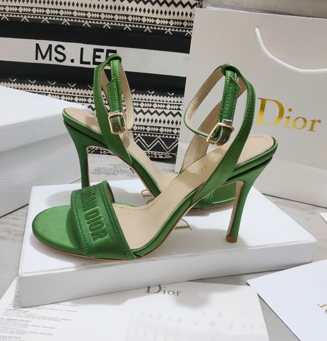 Dior DWAY HEELED SANDAL Embroidered Satin and Cotton 93284-10