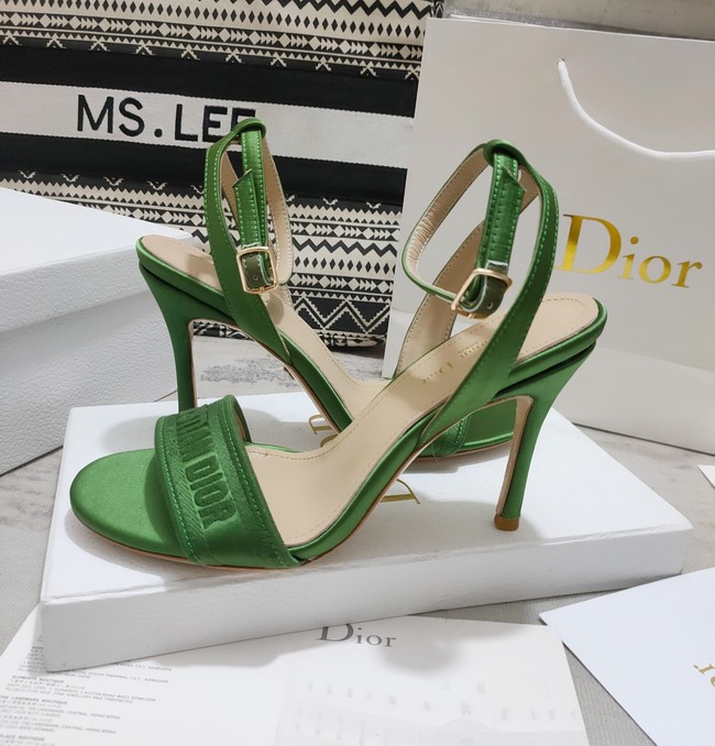 Dior DWAY HEELED SANDAL Embroidered Satin and Cotton 93284-10