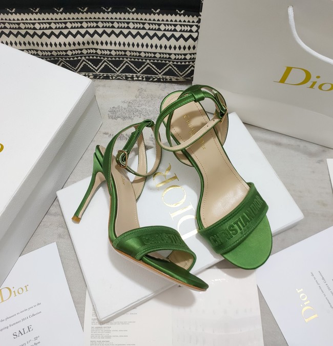 Dior DWAY HEELED SANDAL Embroidered Satin and Cotton 93284-10