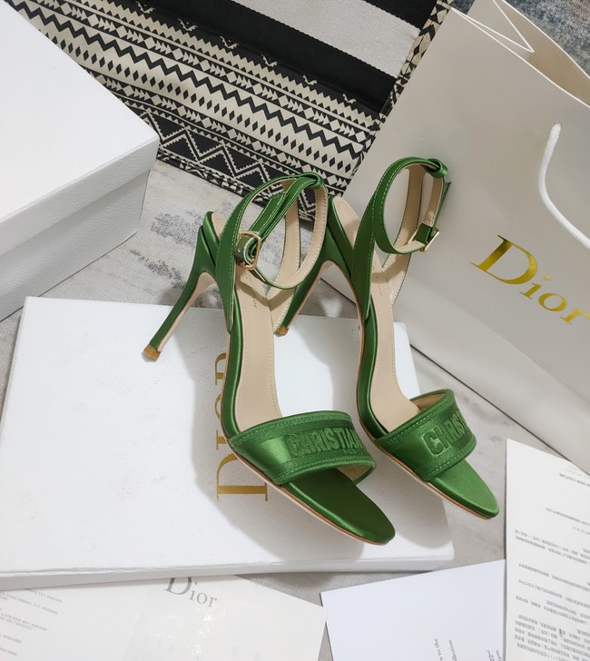 Dior DWAY HEELED SANDAL Embroidered Satin and Cotton 93284-10