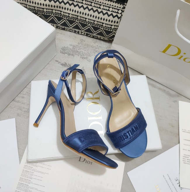 Dior DWAY HEELED SANDAL Embroidered Satin and Cotton 93284-7