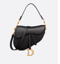 Dior SADDLE BAG WITH STRAP Grained Calfskin M0455CBA black