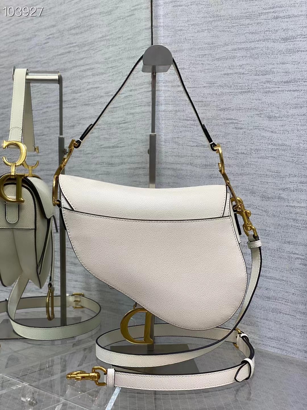 Dior SADDLE BAG WITH STRAP Latte Grained Calfskin M0455CBA 