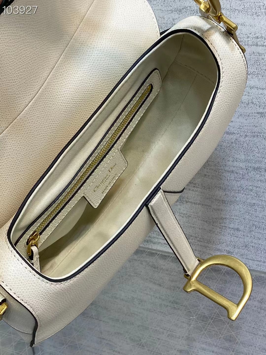 Dior SADDLE BAG WITH STRAP Latte Grained Calfskin M0455CBA 