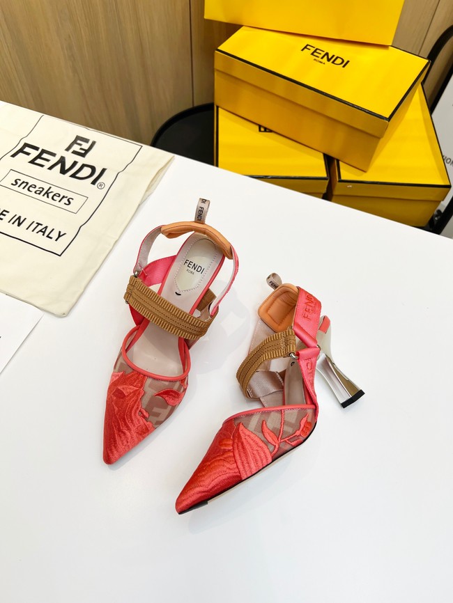 Fendi Colibri mesh high-heeled slingbacks 93291-2