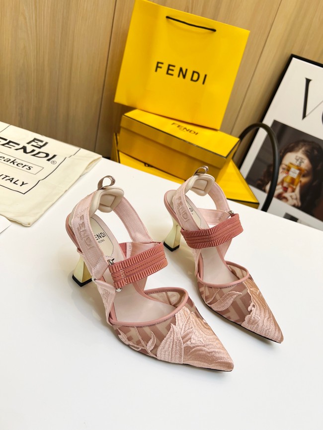 Fendi Colibri mesh high-heeled slingbacks 93291-4