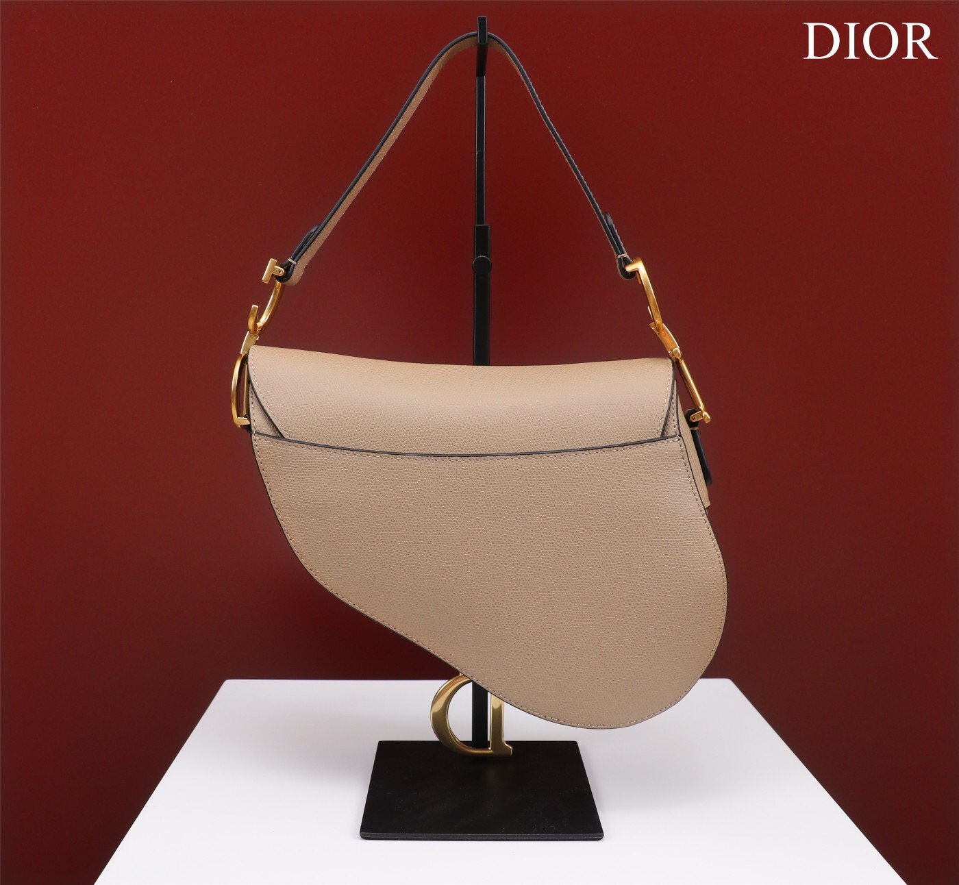 DIOR SADDLE BAG WITH STRAP Sand Pink Grained Calfskin M0455CBA