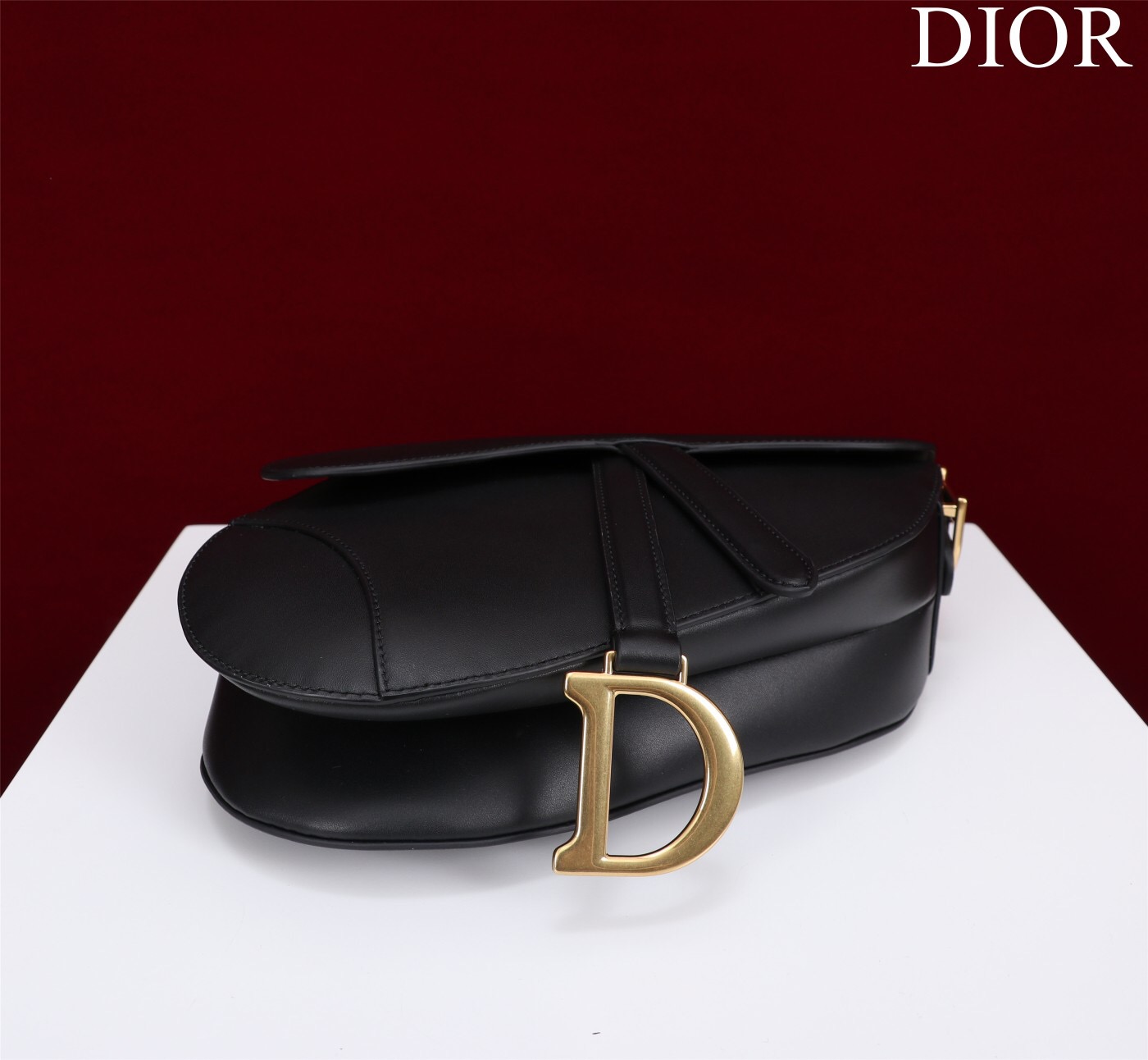 Dior SADDLE BAG WITH STRAP Black Smooth Calfskin M0455CWG