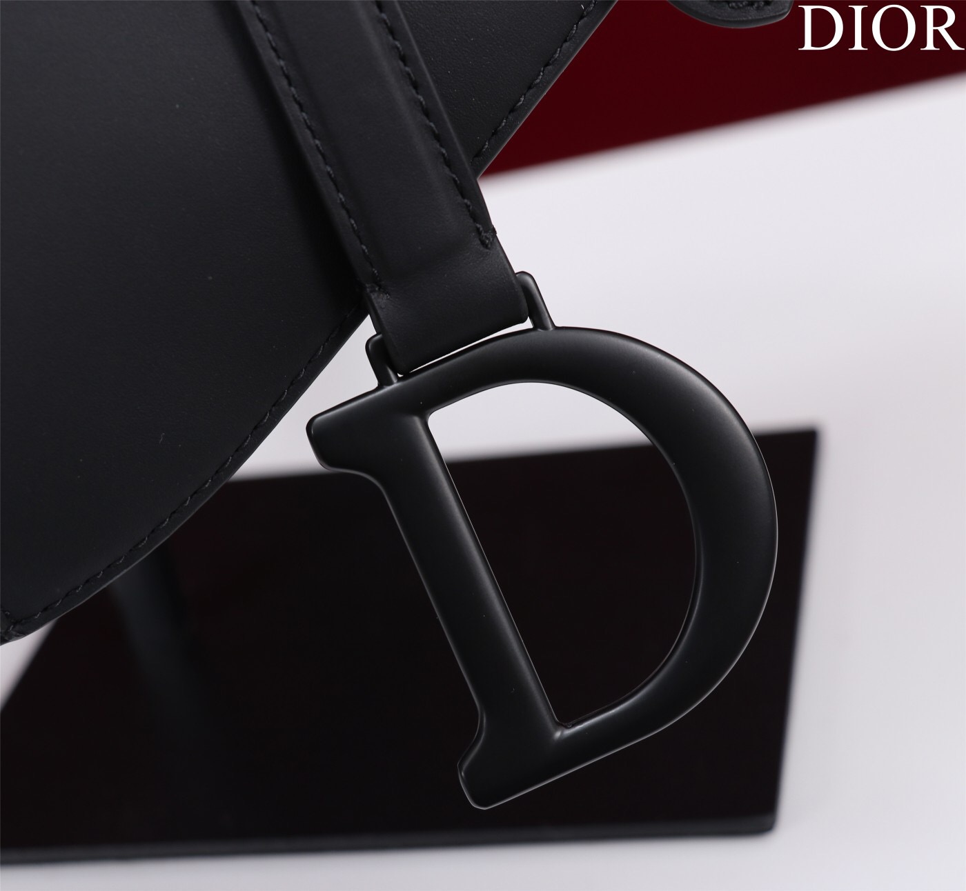 Dior SADDLE BAG WITH STRAP Black Ultramatte Calfskin M0455SLLO