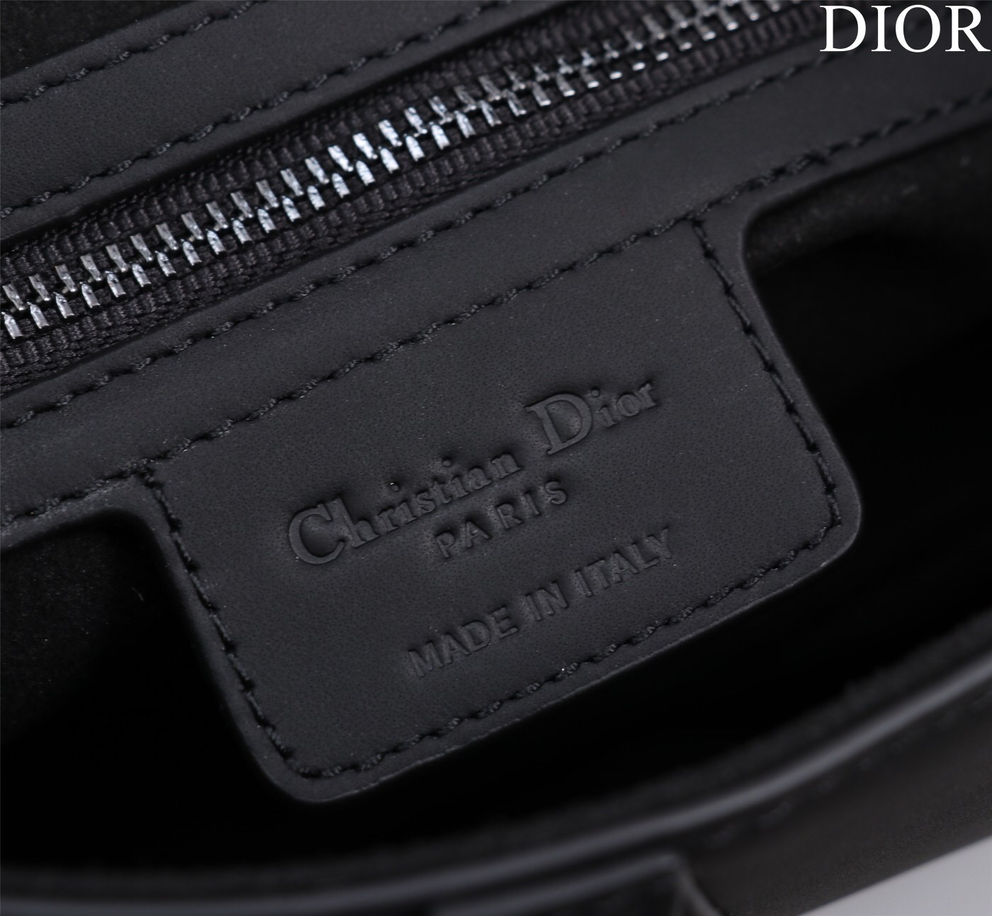 Dior SADDLE BAG WITH STRAP Black Ultramatte Calfskin M0455SLLO