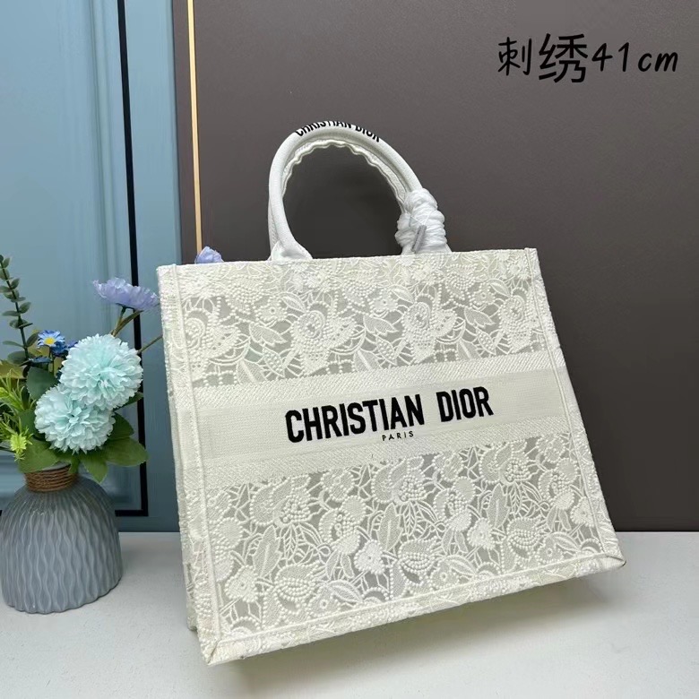 LARGE DIOR BOOK TOTE Effect M1286ZSEL White