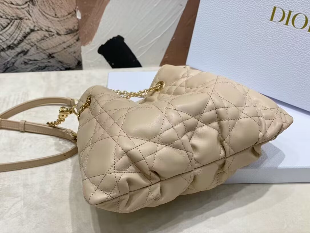 MEDIUM DIOR AMMI BAG Sand Pink Supple Macrocannage Lambskin M22566F