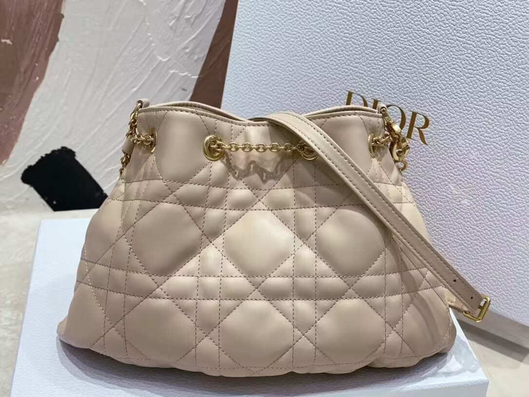 MEDIUM DIOR AMMI BAG Sand Pink Supple Macrocannage Lambskin M22566F