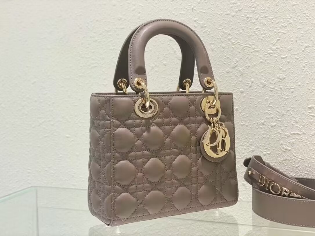 SMALL LADY DIOR MY ABCDIOR BAG Cannage Lambskin M0538ONG Hazelnut