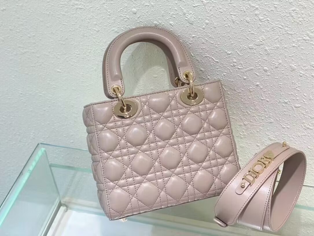 SMALL LADY DIOR MY ABCDIOR BAG Cannage Lambskin M0538ONG Powder Pink