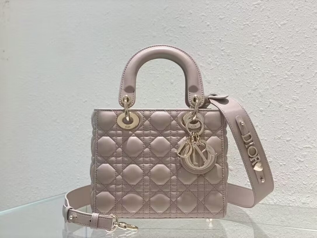 SMALL LADY DIOR MY ABCDIOR BAG Cannage Lambskin M0538ONG Powder Pink