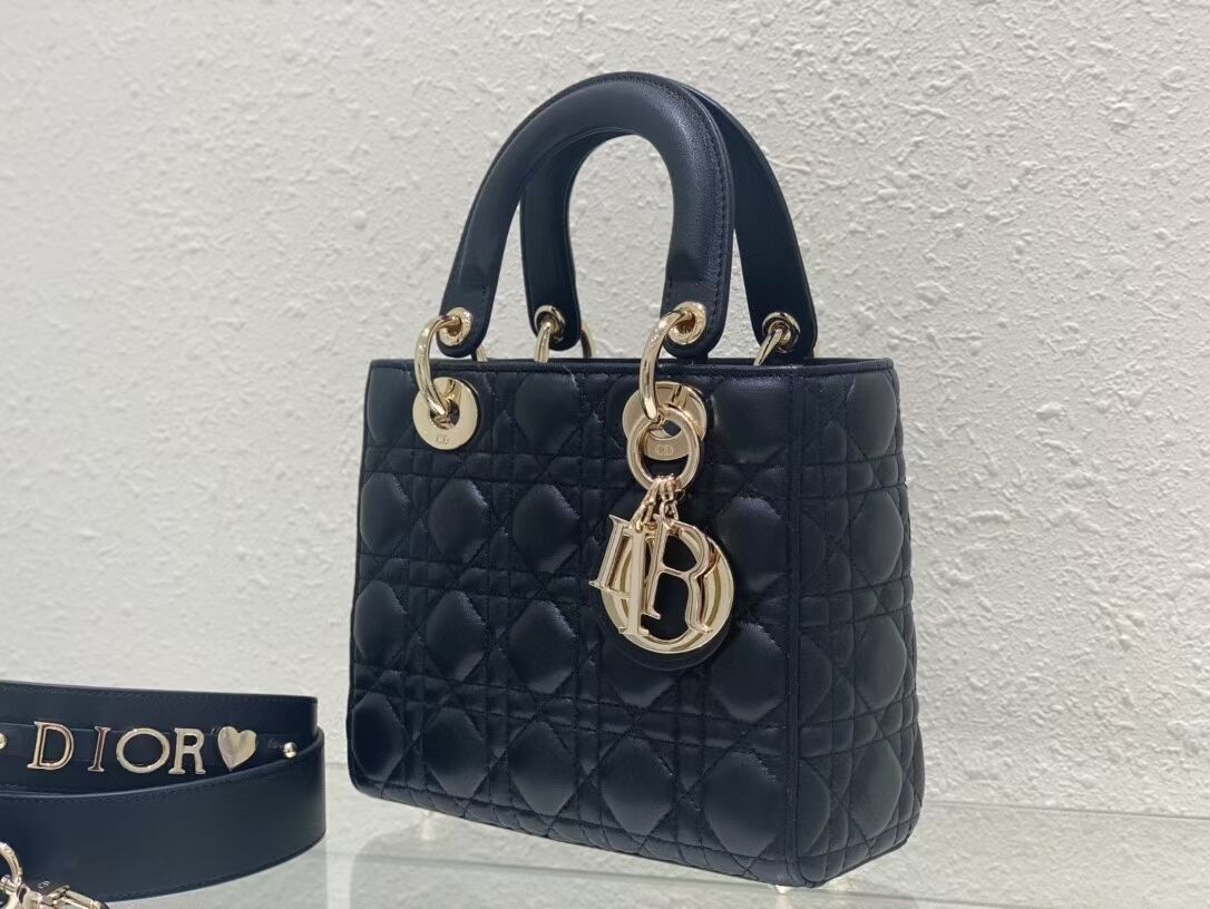 SMALL LADY DIOR MY ABCDIOR BAG Cannage Lambskin M0538ONG black