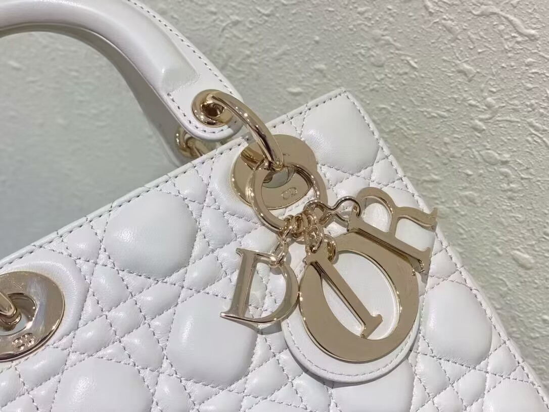 SMALL LADY DIOR MY ABCDIOR BAG Latte Cannage Lambskin M0538ONG