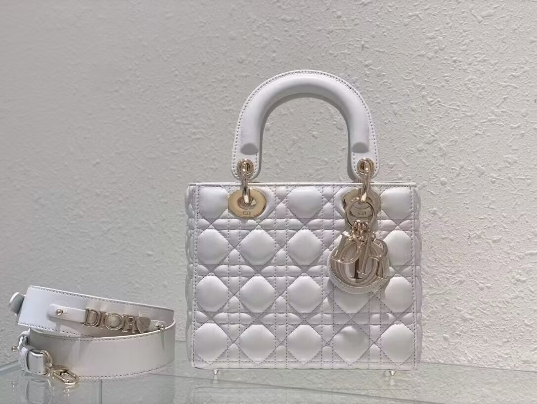 SMALL LADY DIOR MY ABCDIOR BAG Latte Cannage Lambskin M0538ONG