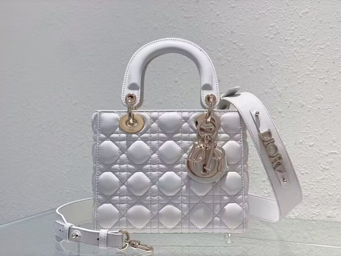 SMALL LADY DIOR MY ABCDIOR BAG Latte Cannage Lambskin M0538ONG