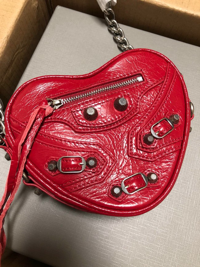 Balenciaga WOMENS LE CAGOLE HEART MINI BAG 27811 red