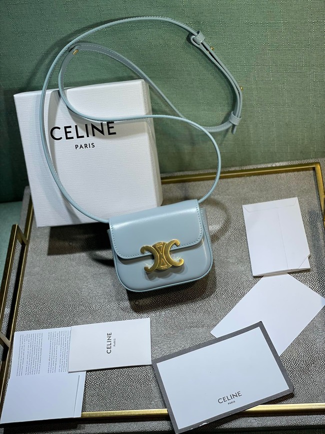 Celine MINI TRIOMPHE IN CALFSKIN 10I512 light blue