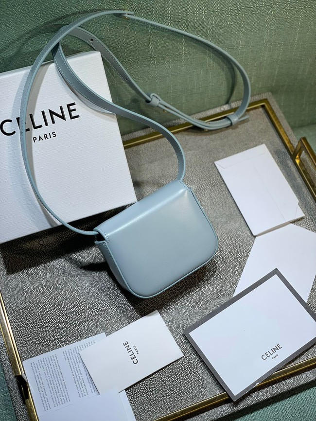 Celine MINI TRIOMPHE IN CALFSKIN 10I512 light blue