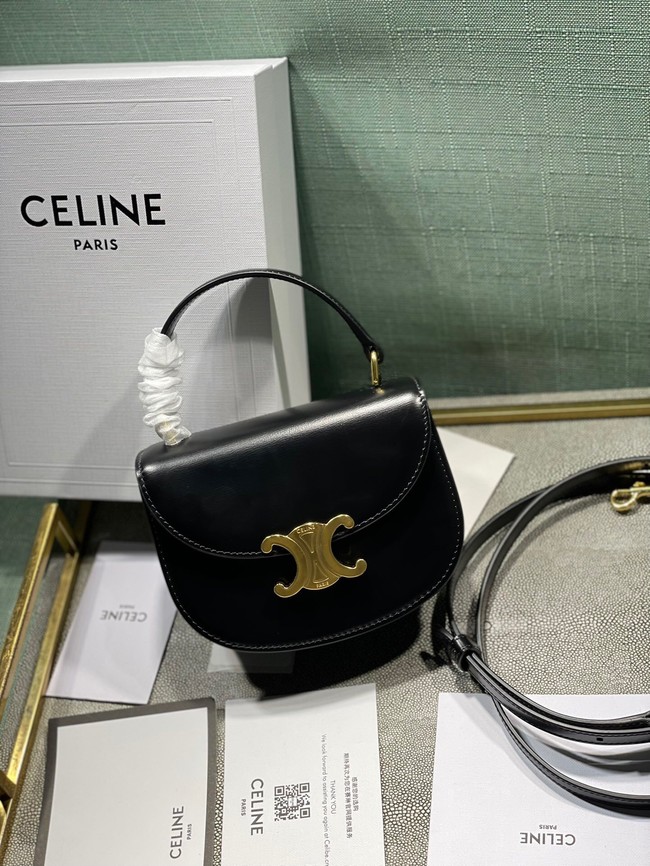 Celine TEEN BESACE TRIOMPHE IN SHINY CALFSKIN 110412 black