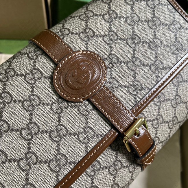 Gucci GG messenger bag with Interlocking G 745679 Brown